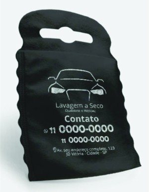 Lixeira para Carros Personalizada TNT Amarelo 40g | TNT Azul Royal 40g | TNT Branco 40g | TNT Preto 40g | TNT Vermelho 40g 170x270mm 1x0  Padrão 